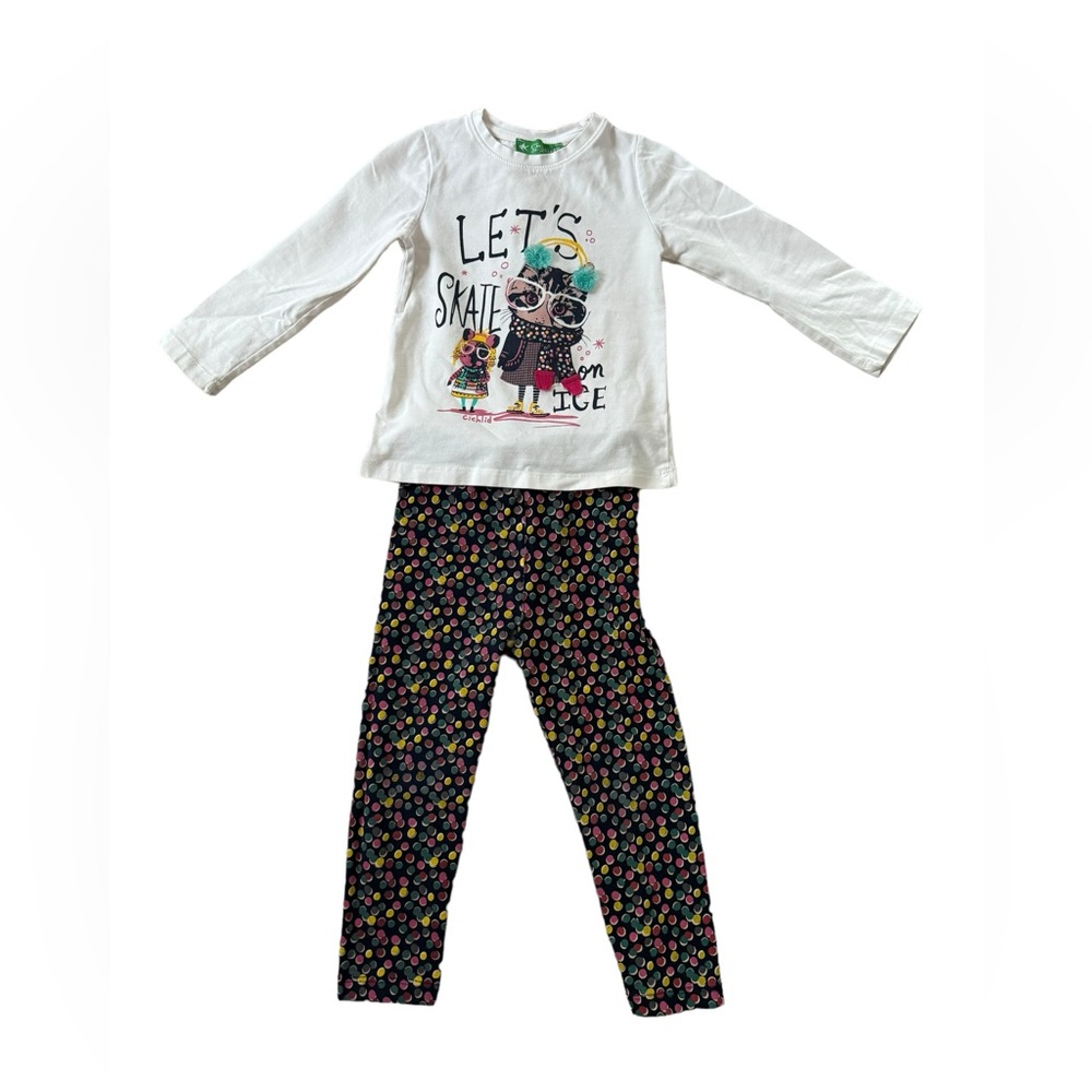 2 pcs toddler girl super cute legging with matching long sleeves top | 2-3 yrs